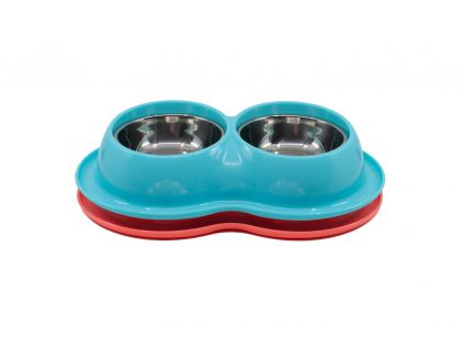 duo modre plastove miska pro psa