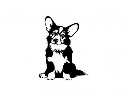 Welsh Corgi Pembroke 3 dřevěná dekorace na zeď